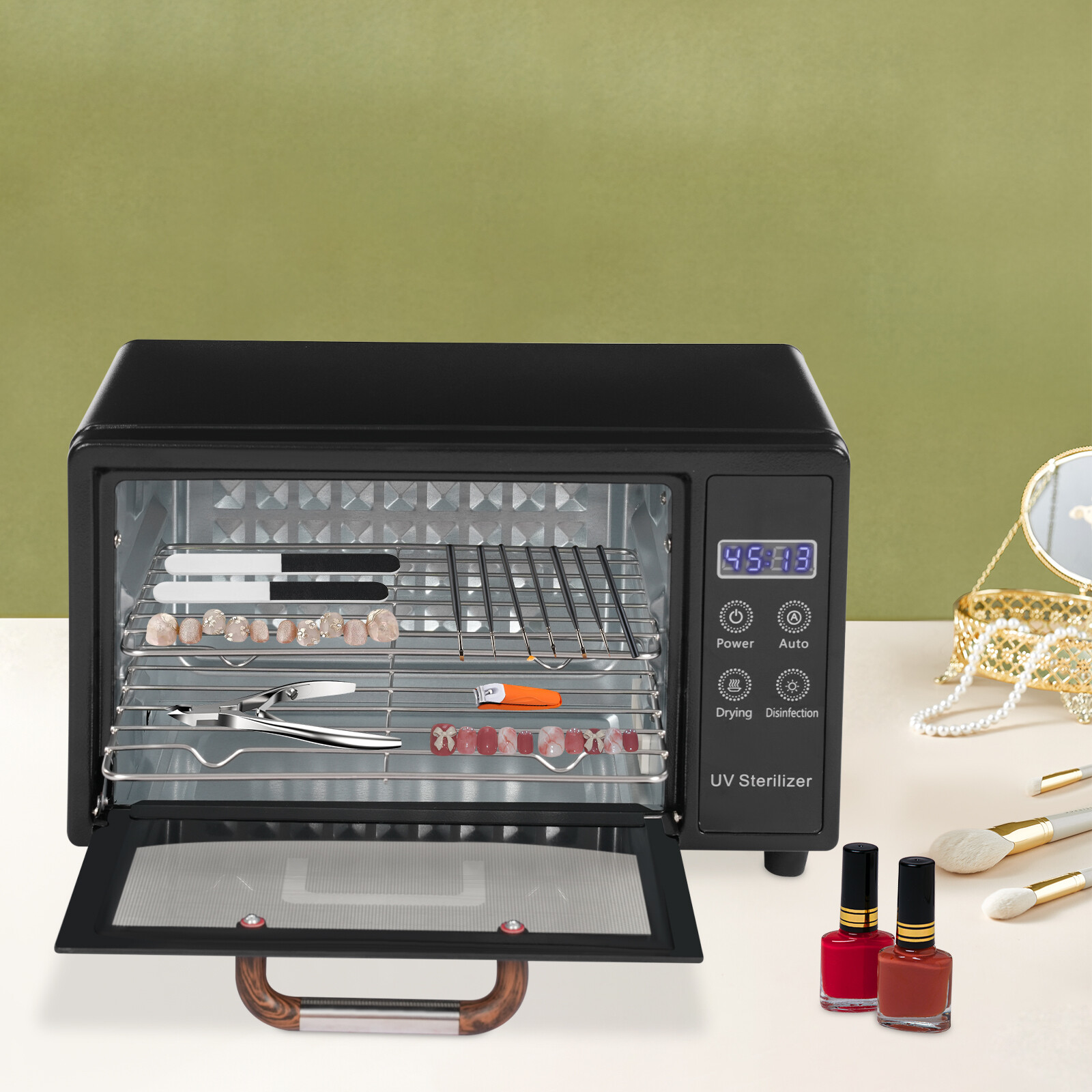 High-Temperature Sterilizer Nail Tools Sterilizer Black Tabletop Sterilizer US