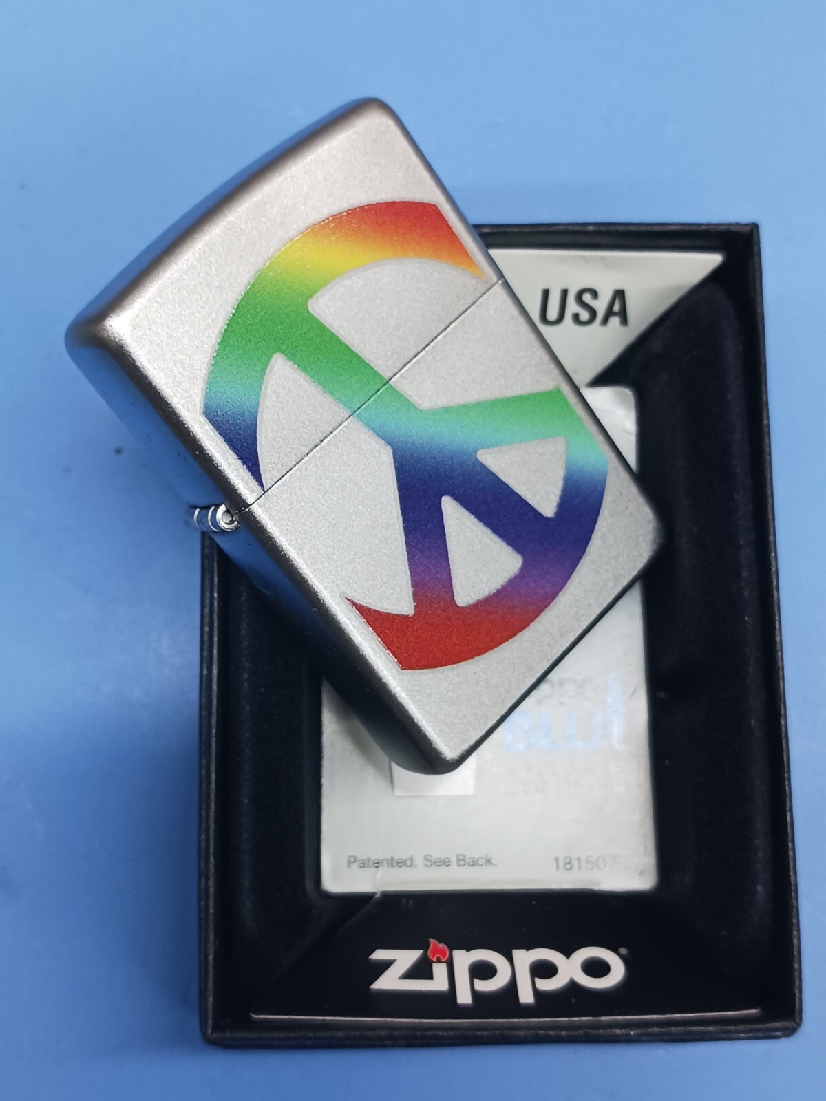 Zippo Peace Sign Satin Chrome 24475