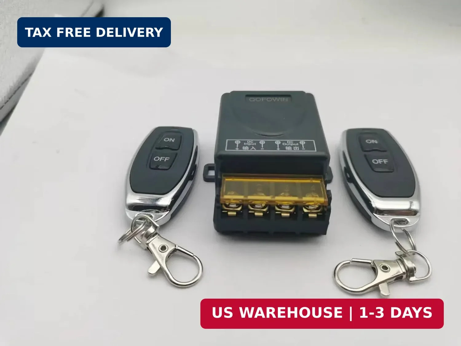 Wireless Remote Switch with 328 ft Long Range,DC 12V/24V/48V/72V Current Rating
