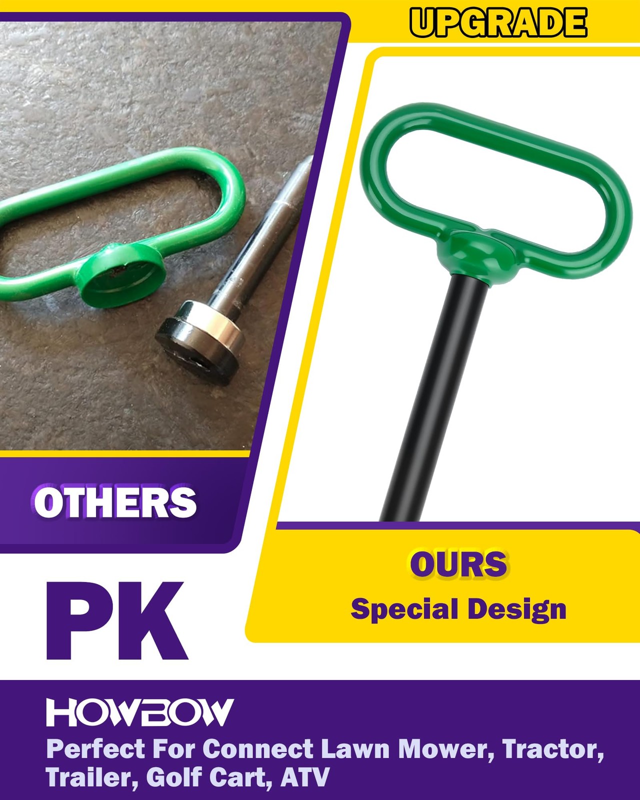 Zero Turn Trailer Hitch With Pin, and Black & Green