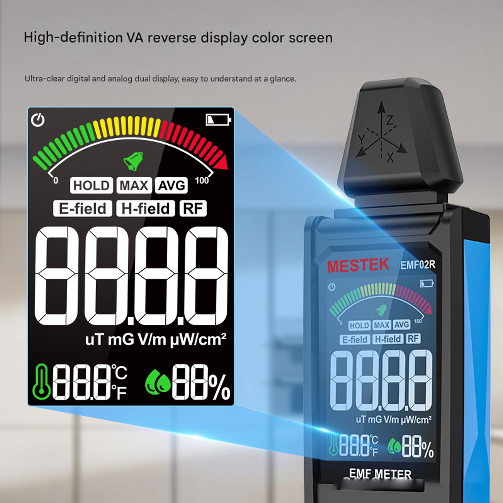 Emf Meter High Frequency Electromagnetic Field Radiation Detector 30Mhz~8GHz