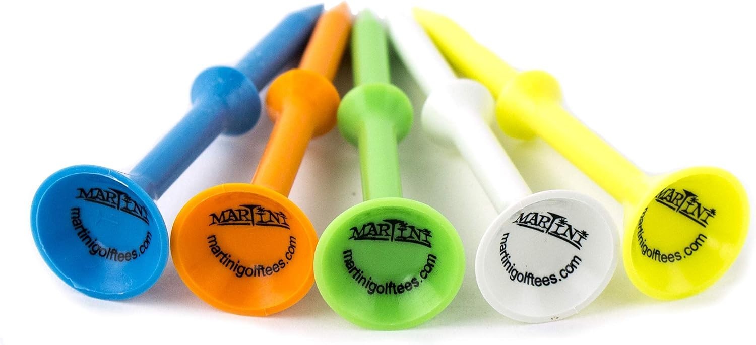 Virtually Unbreakable 5-Pack Golf Tees in Assorted Colors - Perfect Tee Height