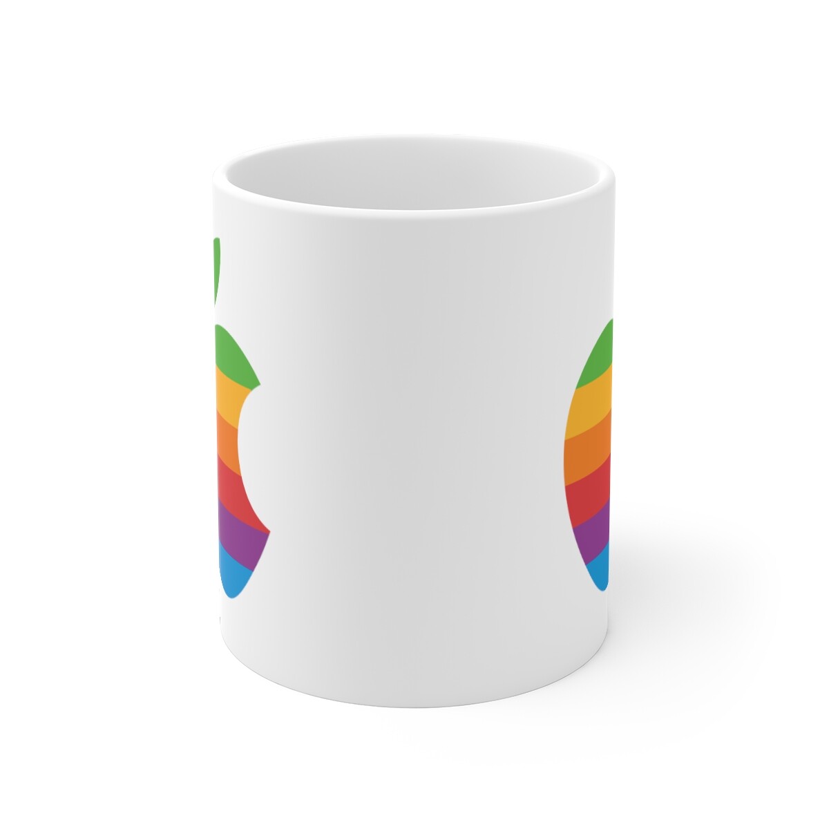 Apple 2 II Mac Macintosh Rainbow Logo Computer Ceramic Coffee Cup Mug 11oz NEW
