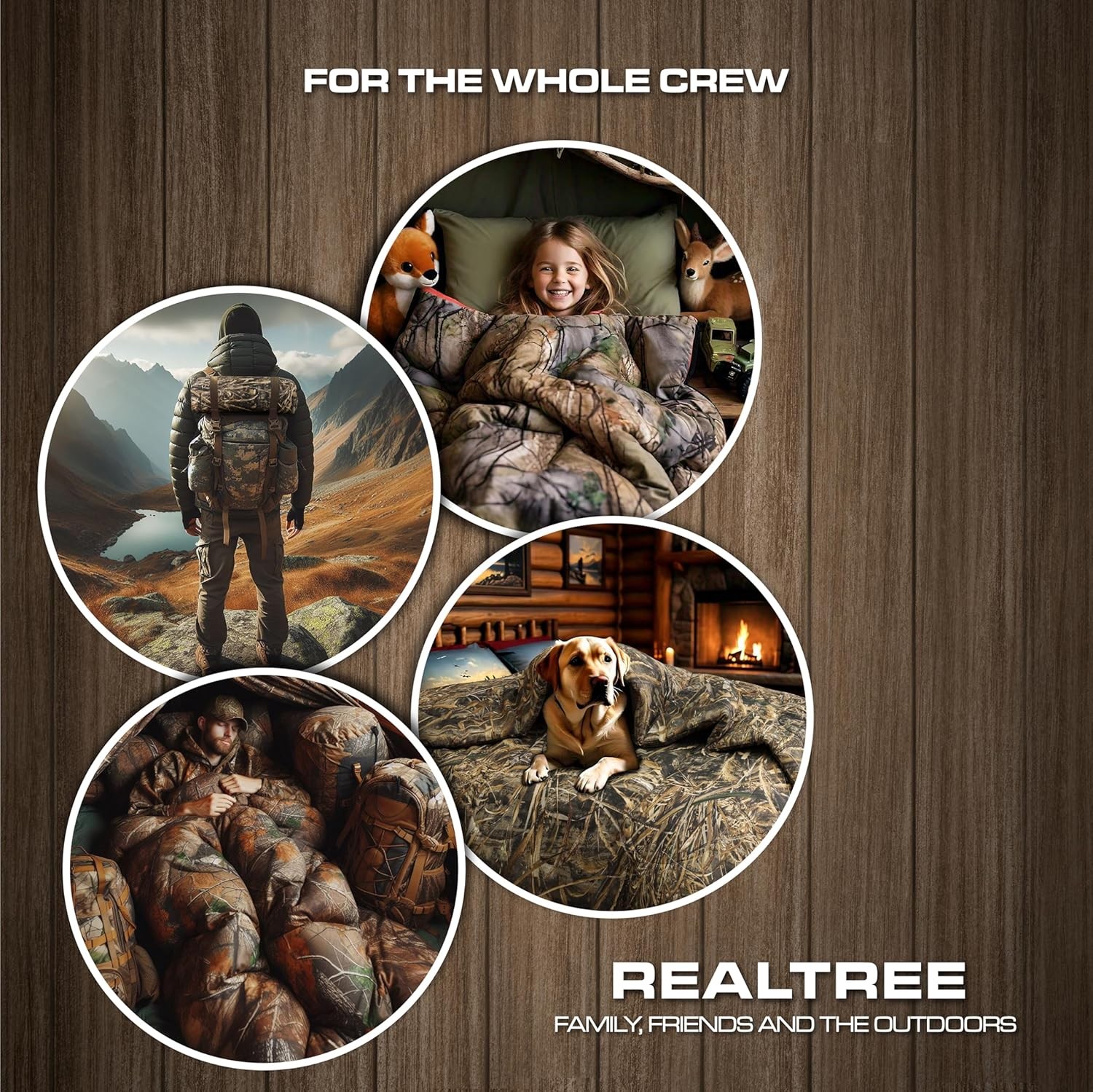 Realtree All Purpose Camo Bedding Queen Sheet Set 4 Piece Polycotton Rustic