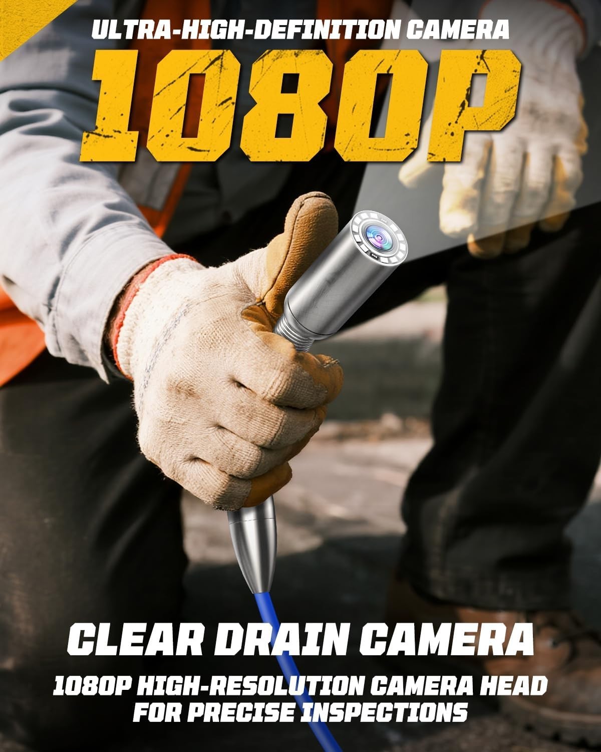 Sewer Camera 9'' IPS Screen 100ft 7mm Cable Drain Pipe Inspection Camera 5100mAh
