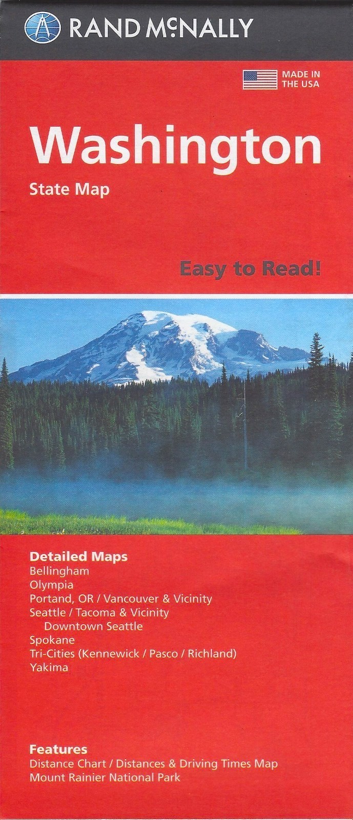State Road Map of Washington, Easy To Read!, by Rand McNally - 2022 edition