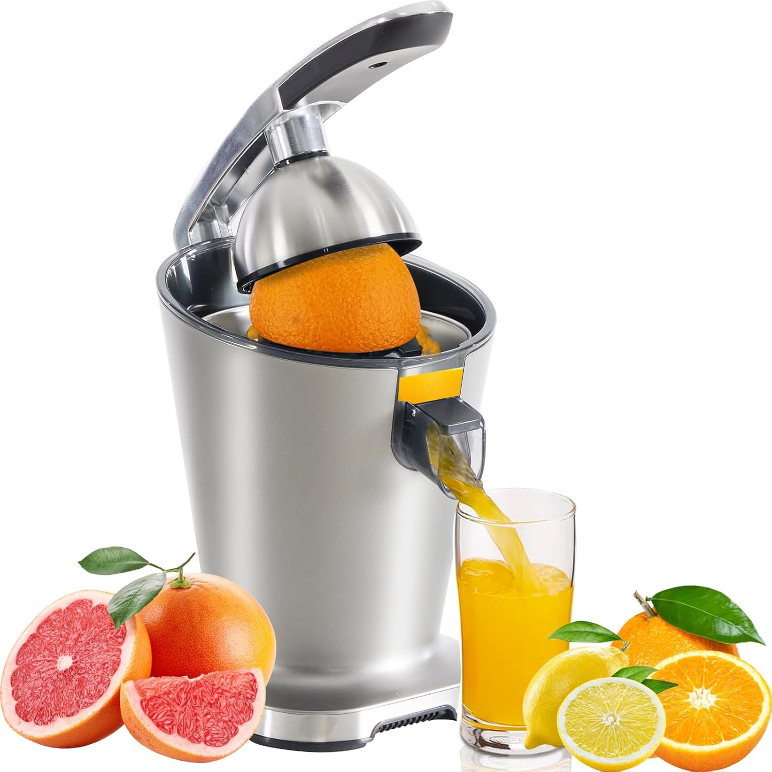 Electric Citrus Juicer, Automatic Orange Juicer Machine & Lemon Squeezer with On