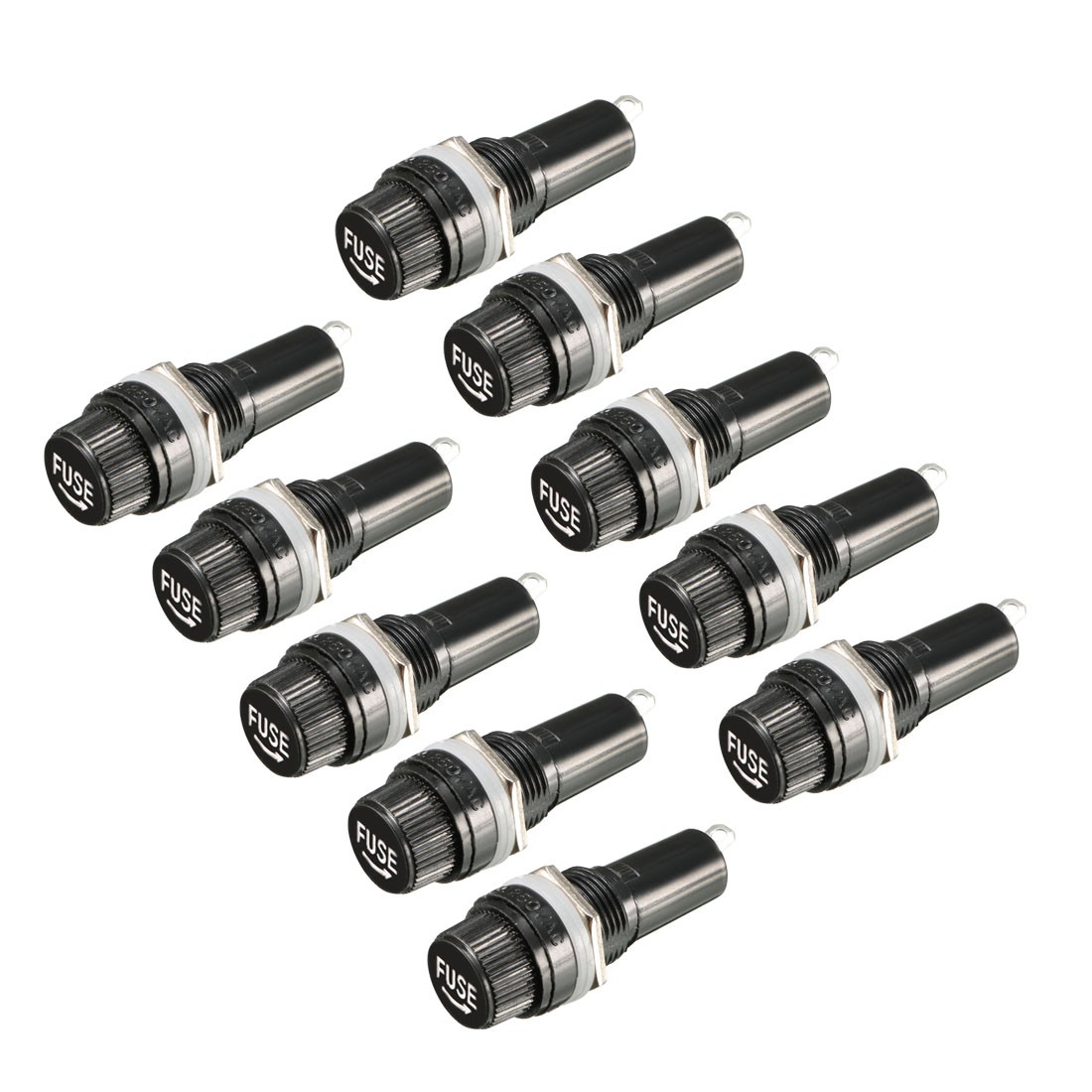 10pcs AC 10250V 6x30mm Electric Panel with Screw Cap Mounted Fuse Holder