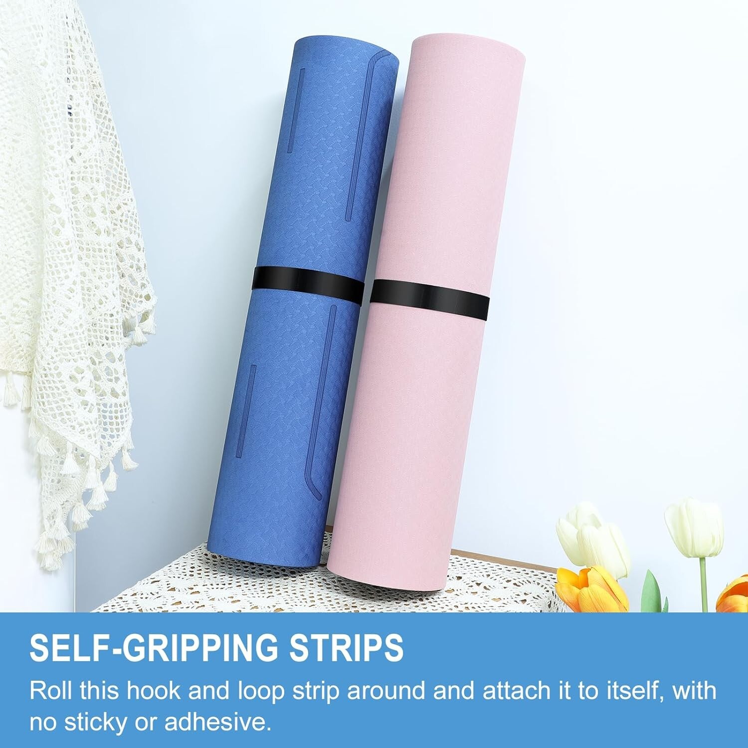 1/2In X 100Ft Hook and Loop Roll | Double-Sided Strips, Self-Gripping Straps | R
