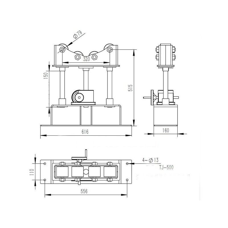 500KG Manual Accurate Rolling Support Frame Welding Screw Type Machine TJ-500
