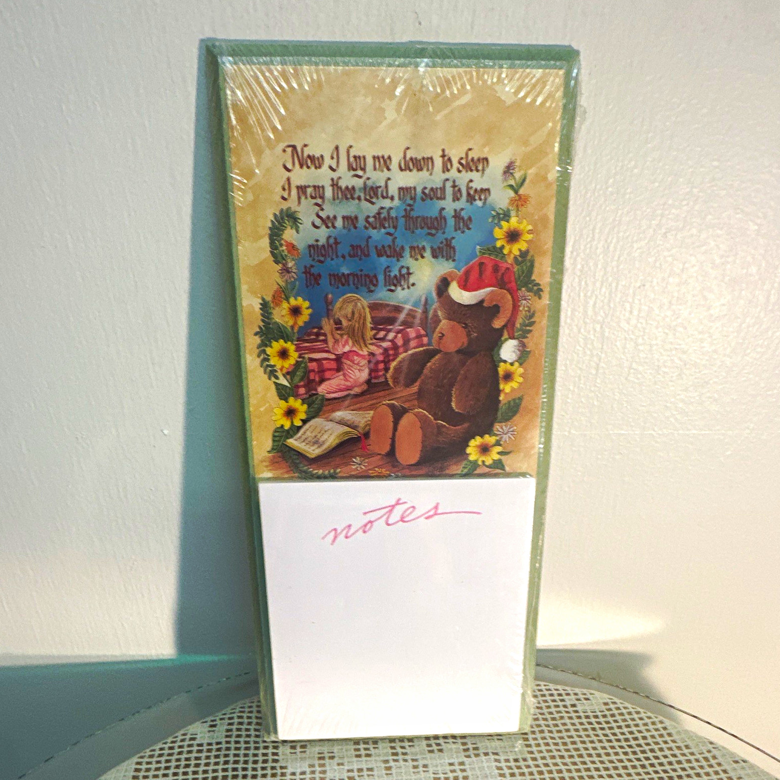 Notes vtg. Pad Notepad w/ Teddy Bear Illustration “Now I Lay Me Down To Sleep”