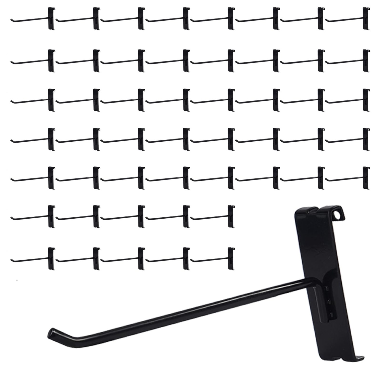 50 PCS 6 Inch Heavy Duty Black Gridwall Hooks Display Panel Hangers Retail