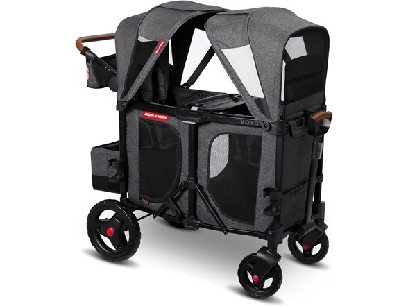 RADIO FLYER VOYA XT STROLLER WAGON 2 SEATER STROLLER FOR KIDS (GRAY)