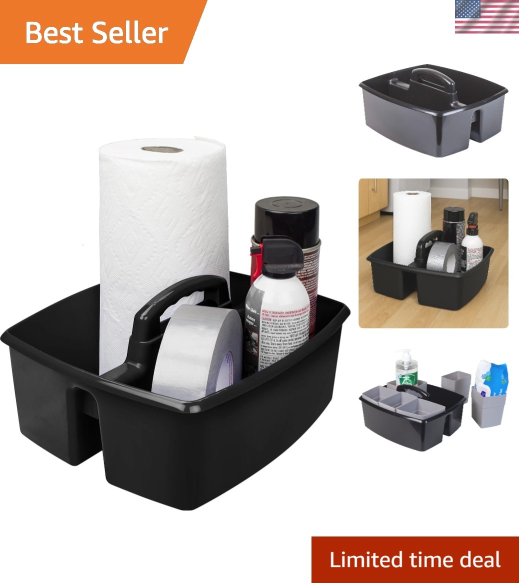 2-Compartment Large Cleaning Caddy – Multipurpose Supply Organizer with Handl...