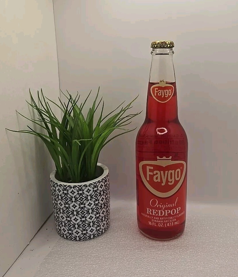 Vintage 2001 FAYGO REDPOP Bottle, Detroit, MI, 16oz (473mL)  NOS Sealed