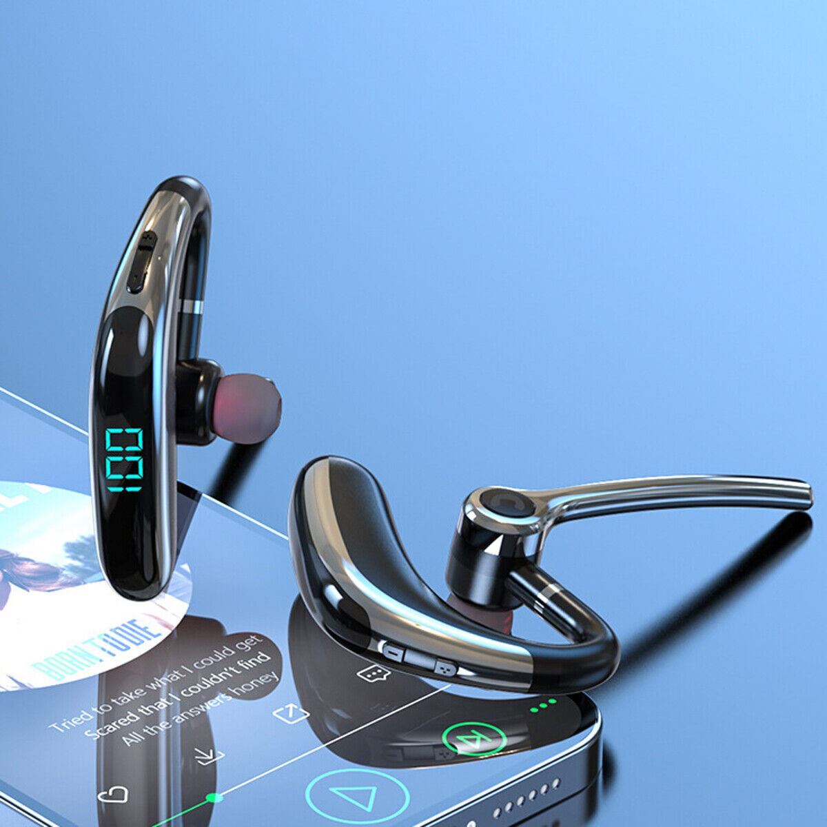 Bluetooth 5.2 Earpiece Wireless Headset Driving Trucker Earbuds Noise Cancelling