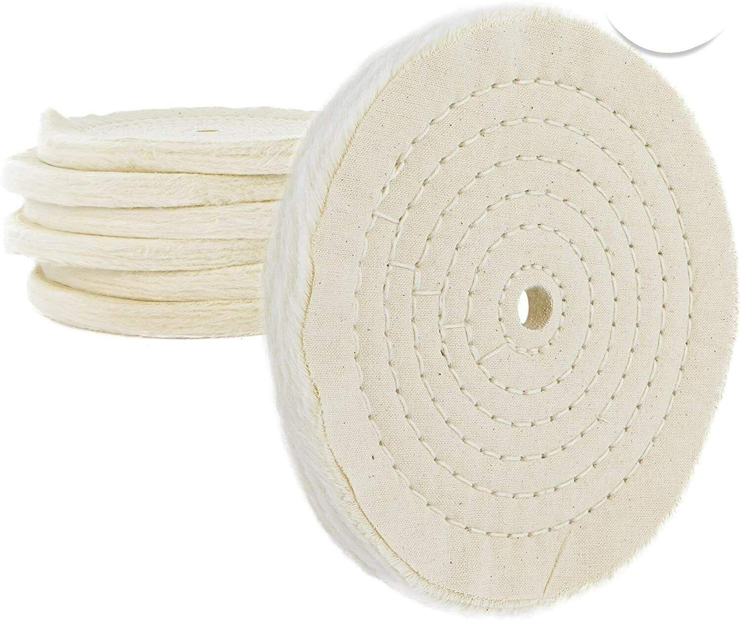 SATC 5 PACK 8 inch Buffing Wheel for Polishing 5/8 inch Arbor White 40 PLY 200mm
