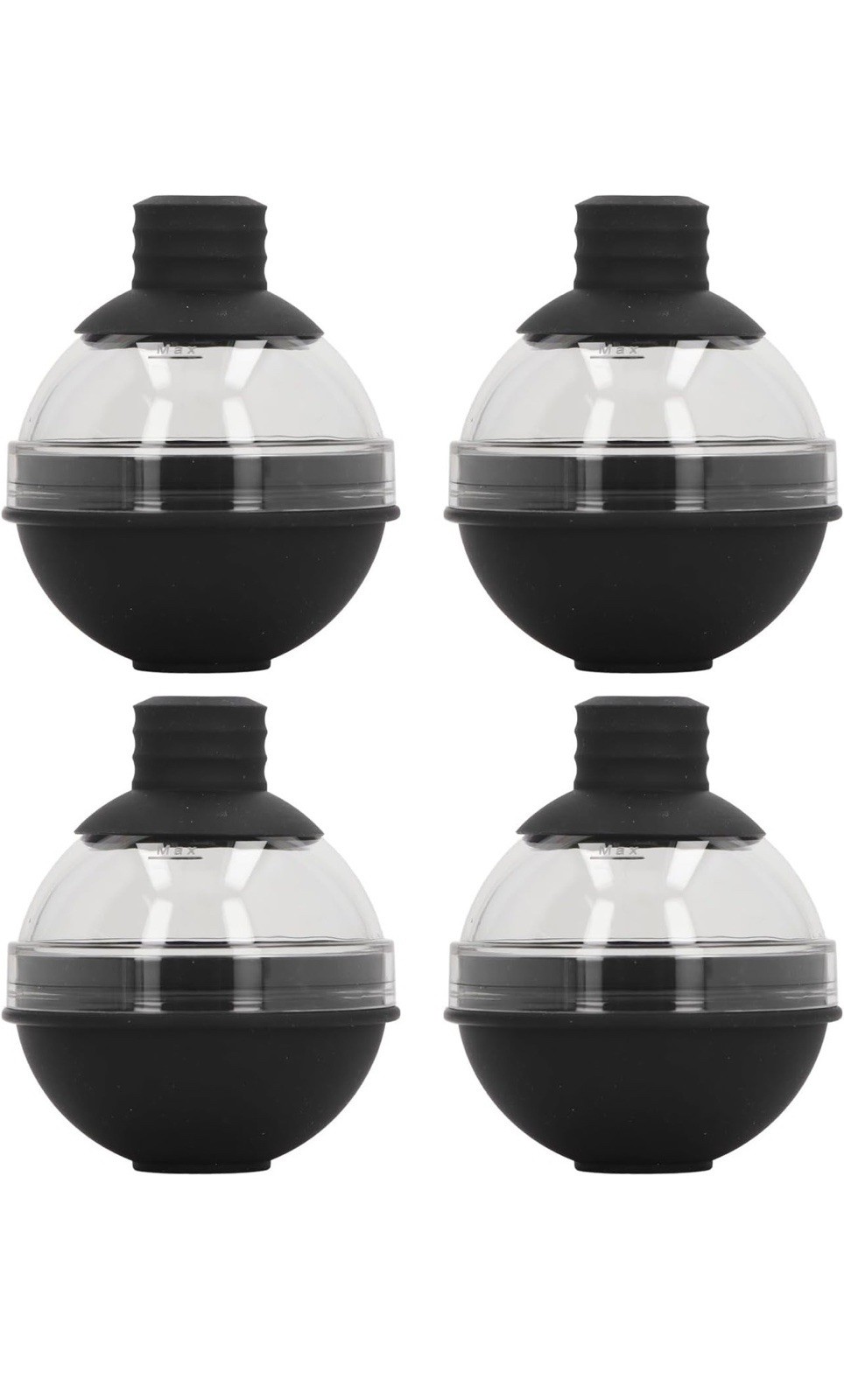 Pack of 4 Flexible Silicone Ice Ball Molds for Whiskeys Use Ice Cubes Mould