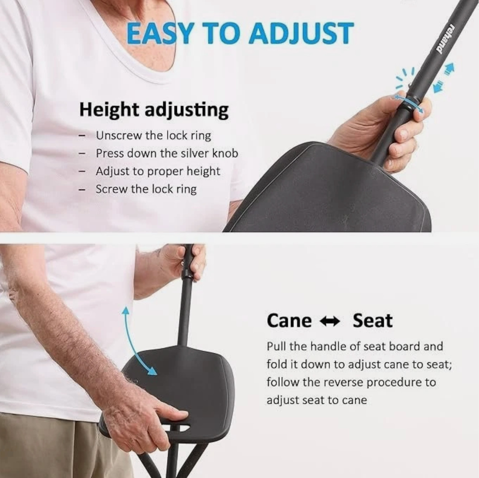 🆕 REHAND Foldable Walking Cane 🦯✨