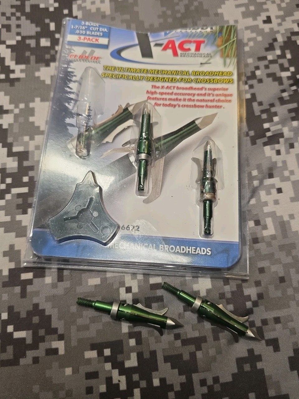 4 EXCALIBUR CROSSBOW X-ACT SCREW IN MECHANICAL 3 BLADE 100 GRAIN BROADHEADS 6672