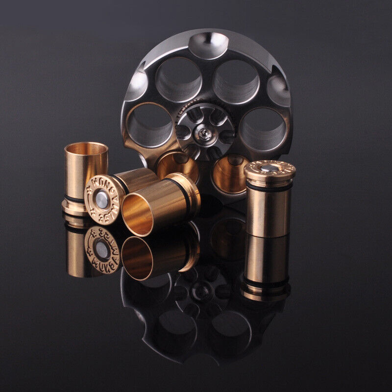 New Stainless Steel Revolver Finger Spinner Hand Fidget Pocket EDC ToyTopBullets
