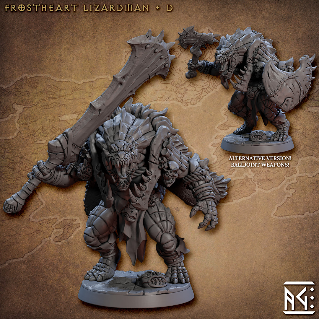 Lizardman D - Fighter - ALTERNATE - Artisan Guild - Dungeons and Dragons