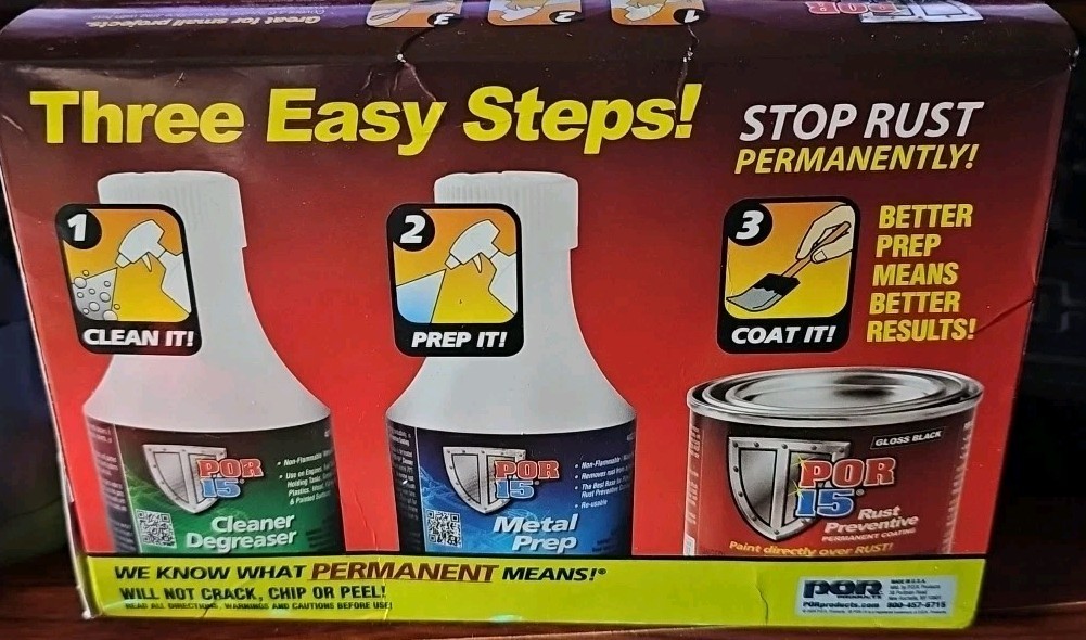 POR-15 Stop Rust Kit, Non-Porous Coating Seals/ Protects- Gloss Black