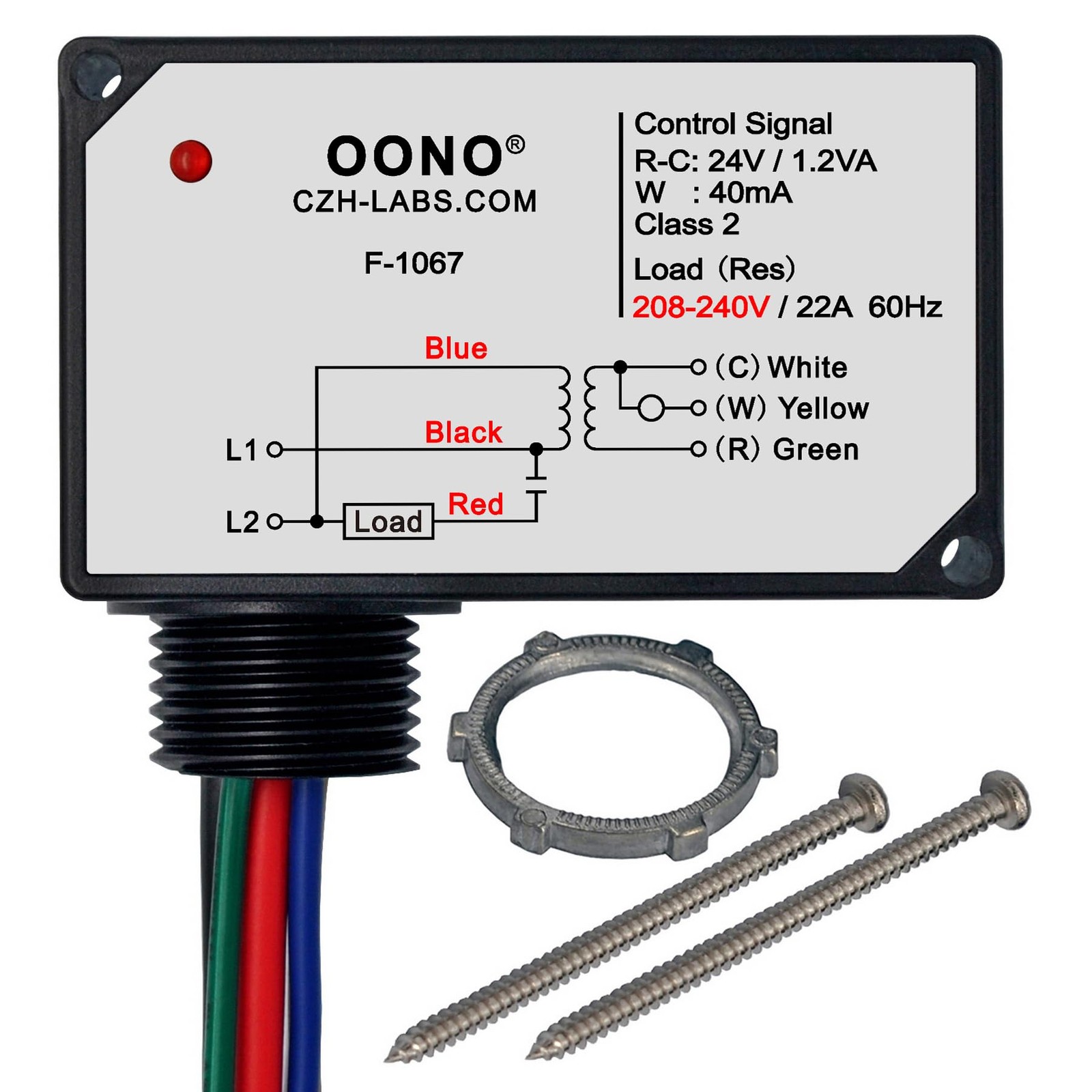 AC208-240V On/Off Switching Electric Heating Relay with Built-in 24V...