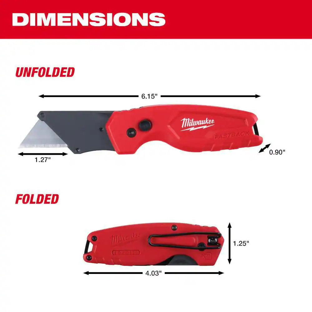 FASTBACK Compact Folding Utility Knife with General Purpose Blade
