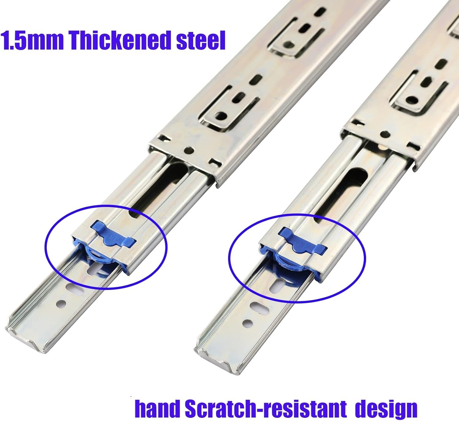 Heavy Duty 22'' Soft Close Drawer Slides - Full Extension with 10 Pairs Included