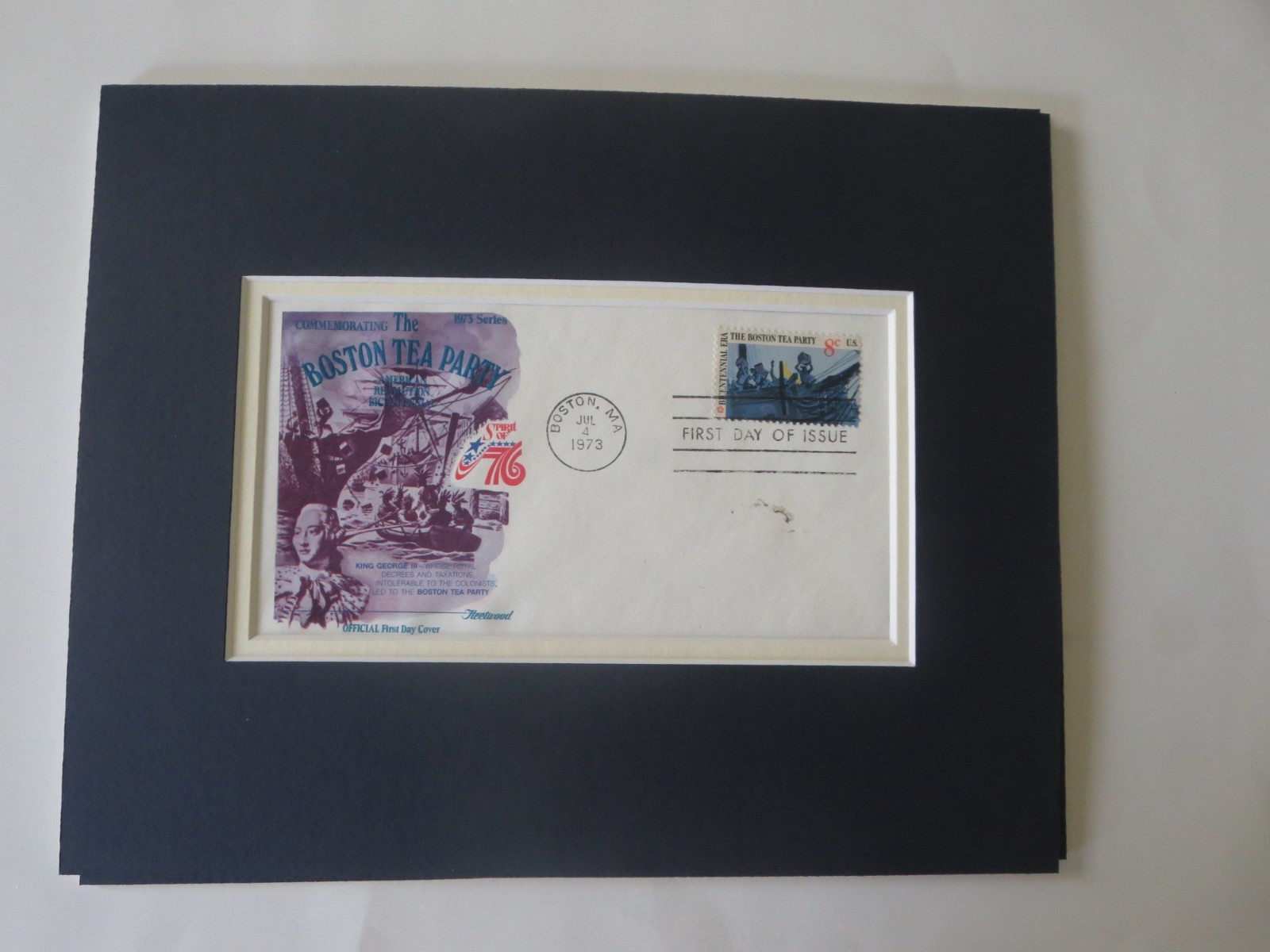 The Boston Tea Party & First day Cover of the stamp for its  200th Anniversary