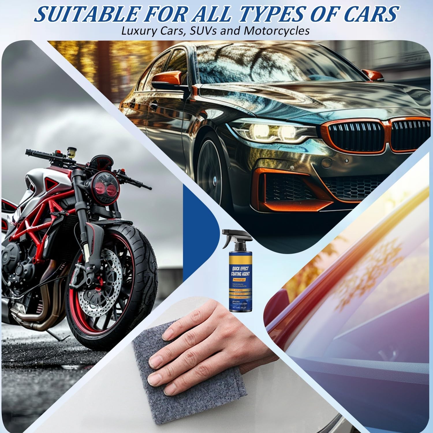 Advanced Car Coating Spray Waterless Quick Effect Scratch Polish Shine Protect