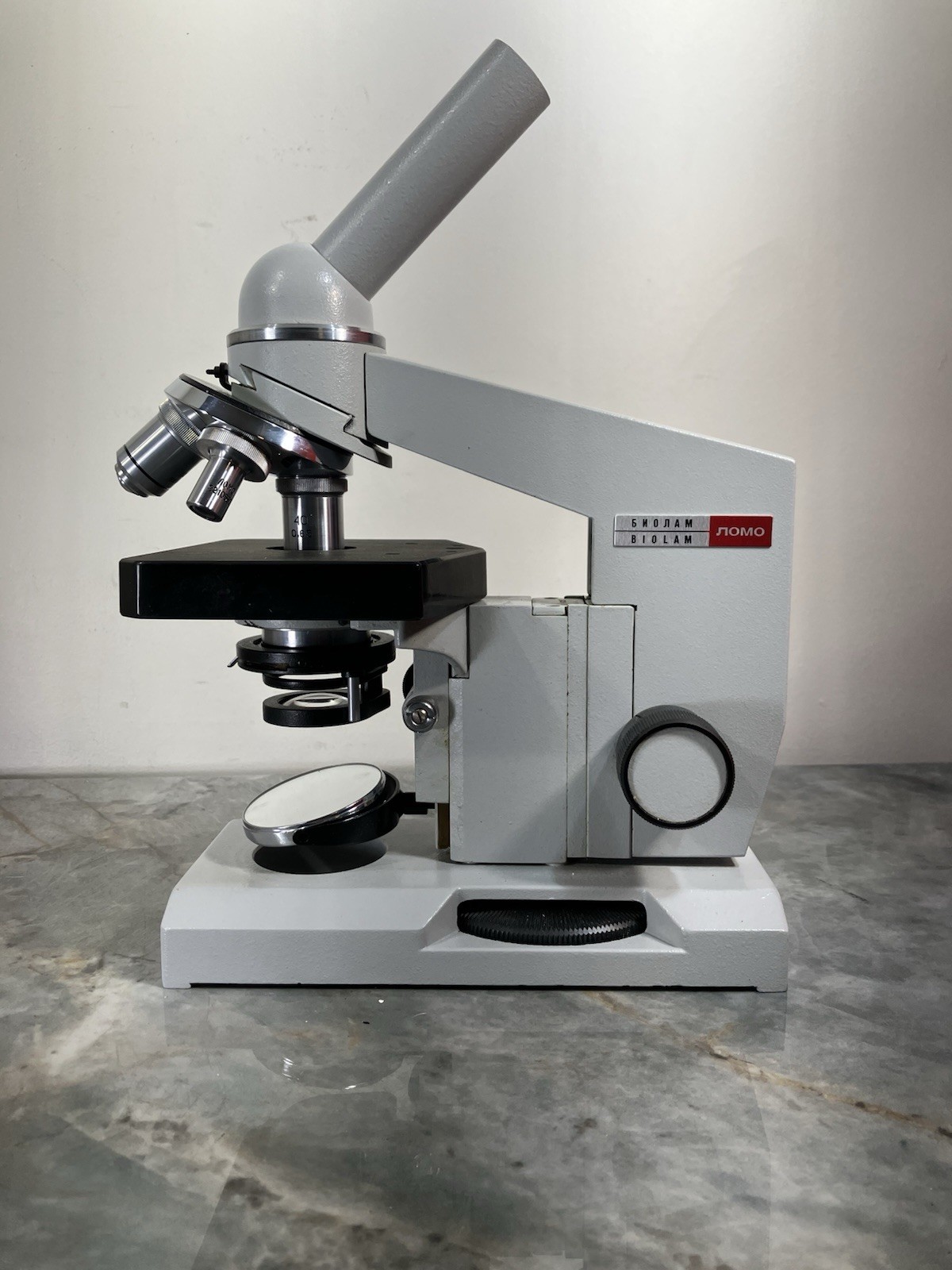 Vintage Biological Microscope Soviet-era USSR Lomo Biolam C11 with Box