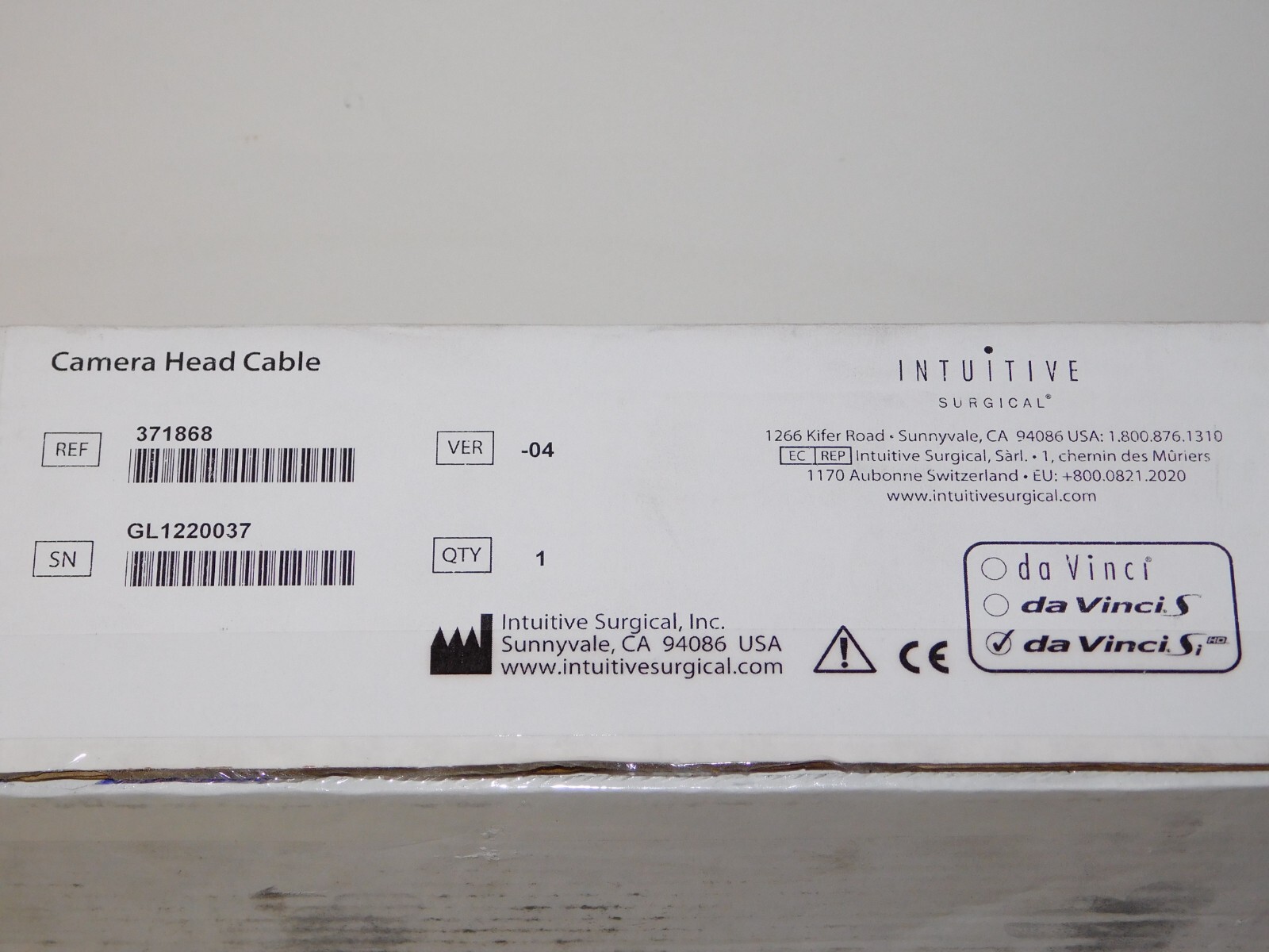 New Intuitive 371868 Robot DaVinci Si Camera Head Connector Cable Cord