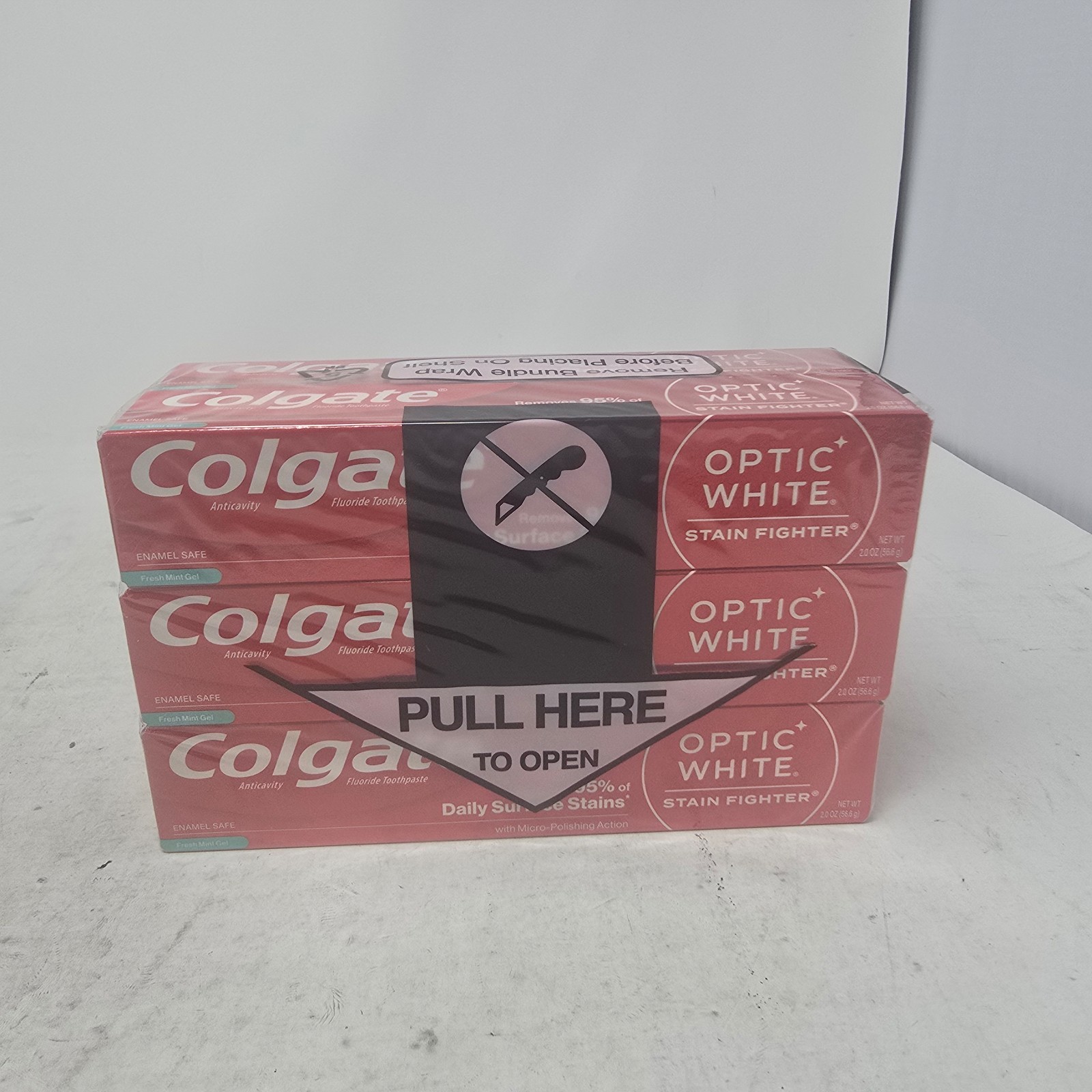 *QTY 6* Colgate Optic White Teeth Whitening Stain Fighter Fresh Mint Gel