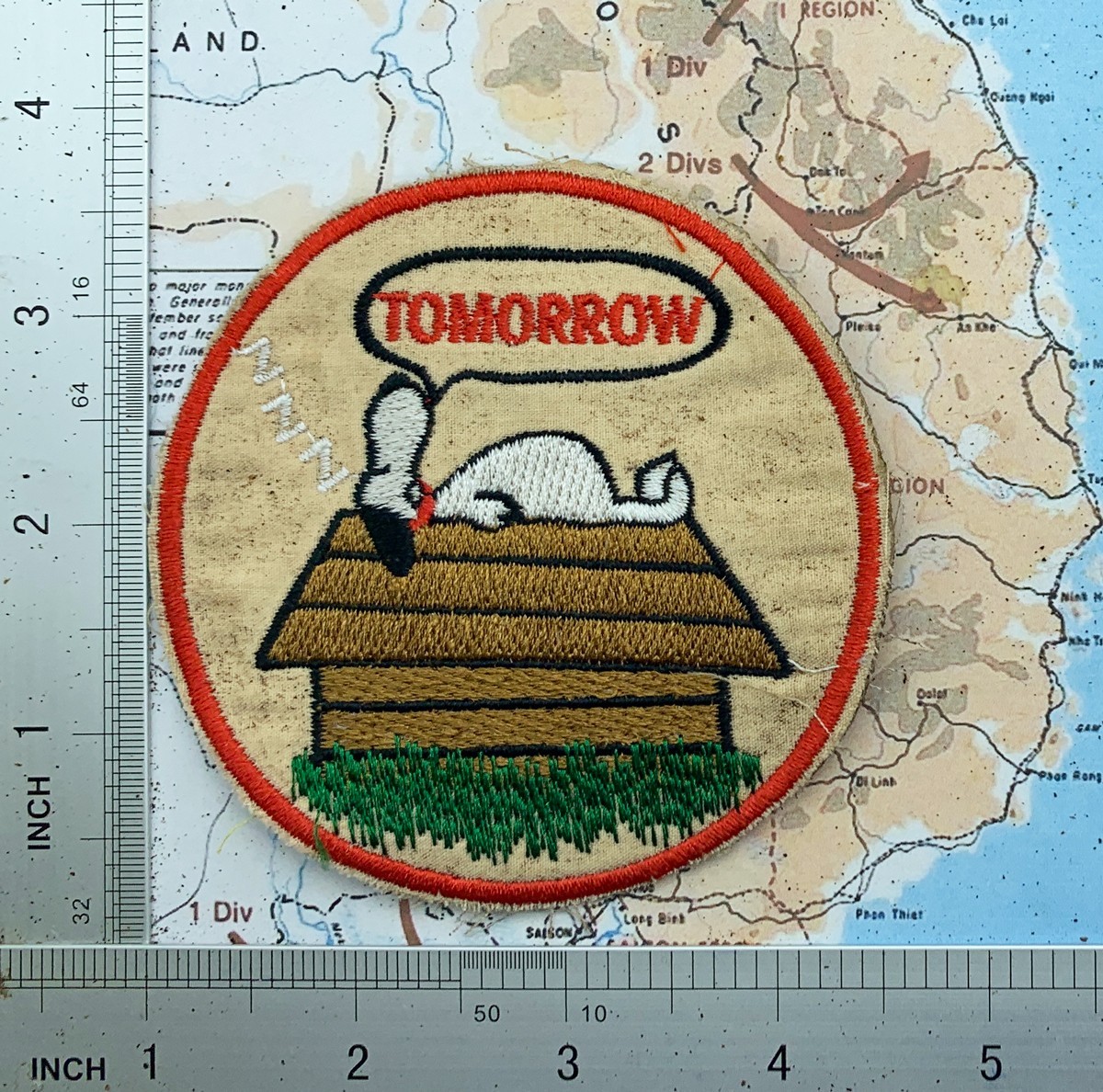 Patch , Snoopy RnR Patch - Says, Tomorrow, Having ZZZ's Today - Vietnamw , p2-22