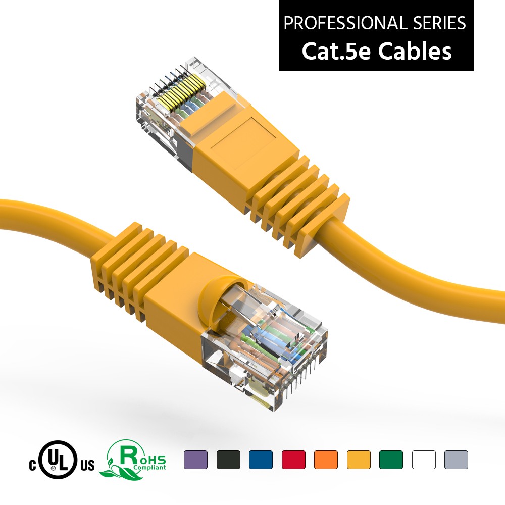 1.5Ft CAT5E UTP Ethernet Network Booted Cable Yellow