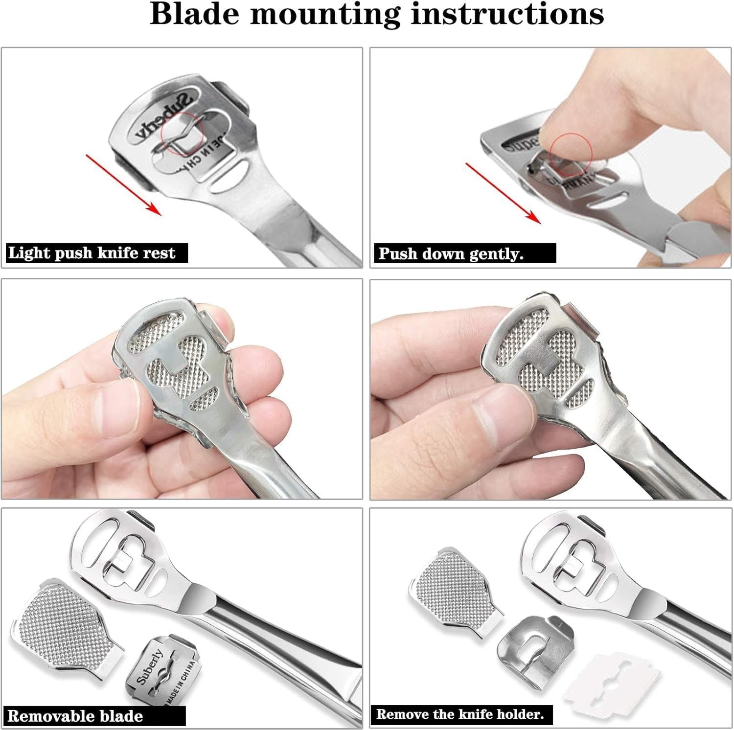 52 Pcs Callus Shaver Set,1 Stainless Steel Foot Razor Handle