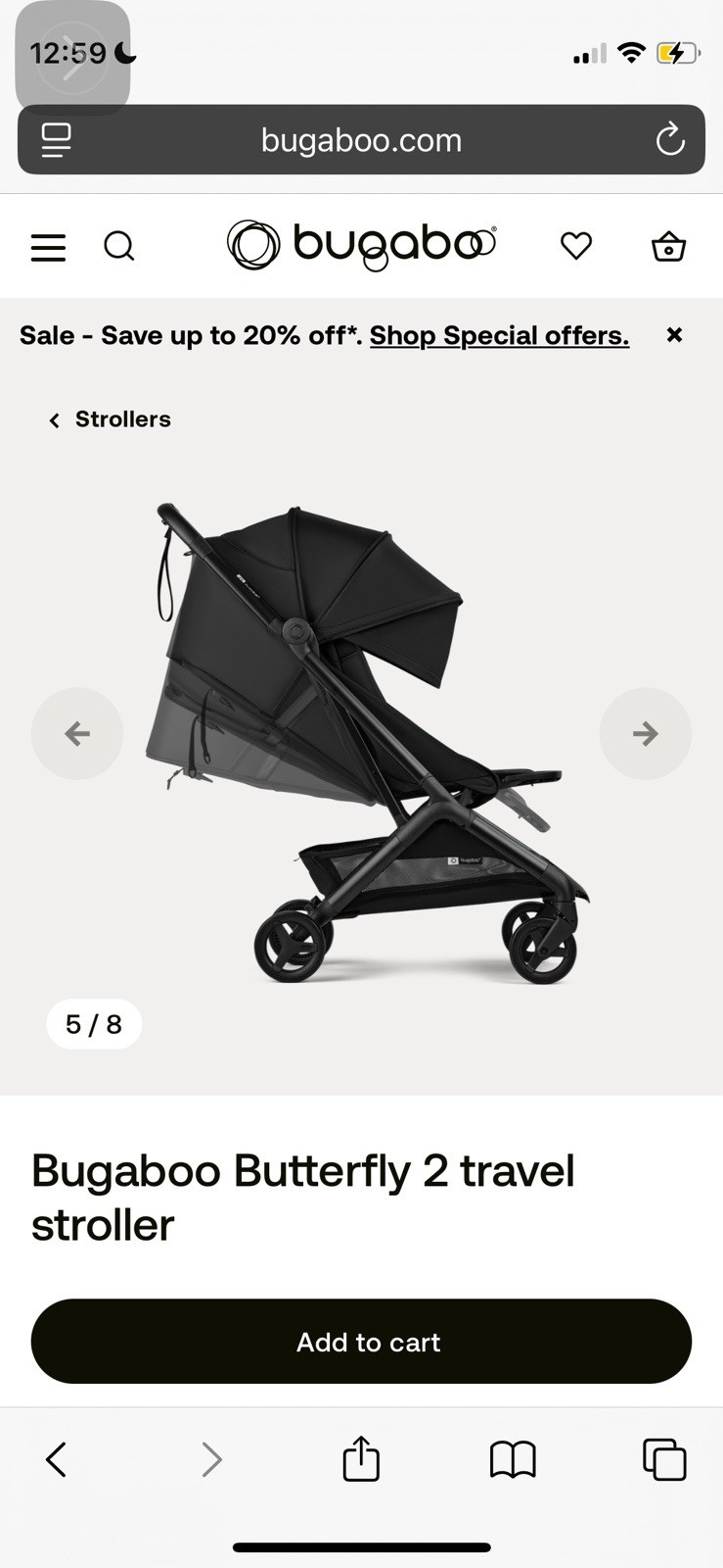 NEW Bugaboo Butterfly Stroller Fully Lay Flat Europe version - Deep Indigo