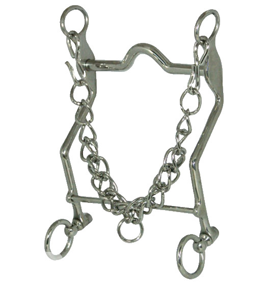 Stainless Steel Grazing Curb Bit with Port Mouth & Curb Chain Western Horse Bit