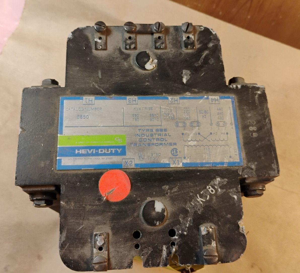 Hevi-Duty Industrial Control Transformer E850 .850 KVA - Fast Ship