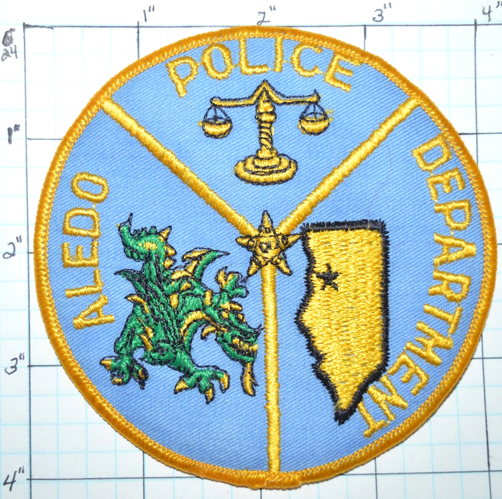 ILLINOIS, ALEDO POLICE DEPT ROUND PATCH