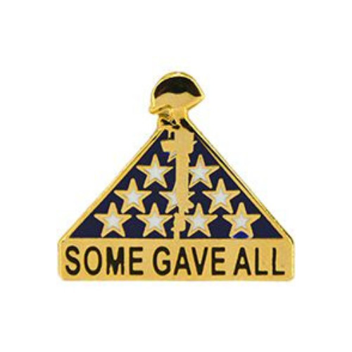 Veteran Memorial Flag Some Gave All U.S. Army Military Hat Pin 1" W X 15/16" H