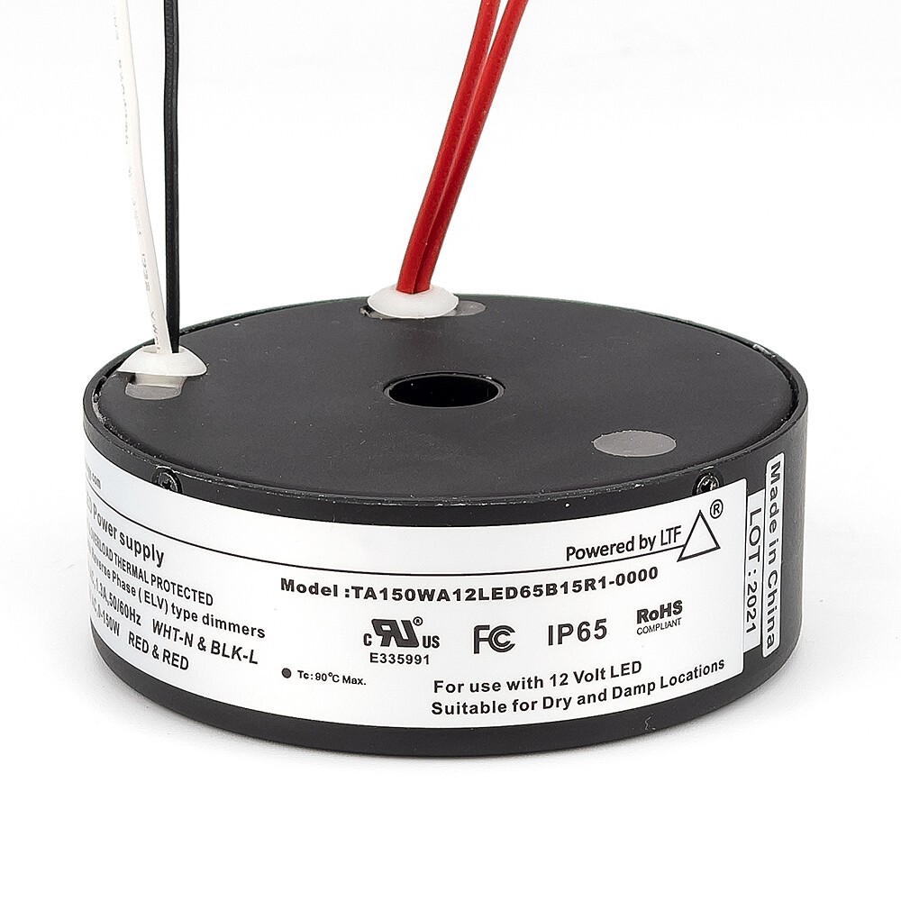 LTF TA150WA12LED65B15 no load round electronic AC transformer 12VAC ELV dimmable