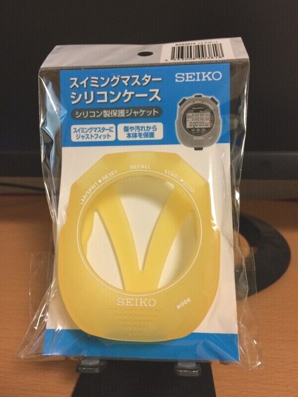 SEIKO Stopwatch SVAS009 Swimming Master & Blue/Yellow Silicon Case Set 10ATM
