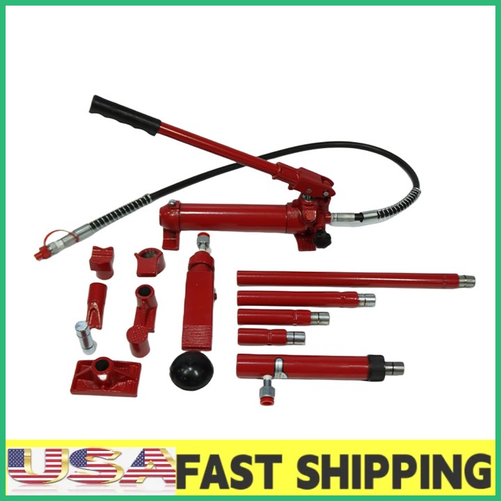 ✨4Ton Porta Power Kit 15-Pcs Hydraulic Ram Auto Body Frame Repair Tool for Garag