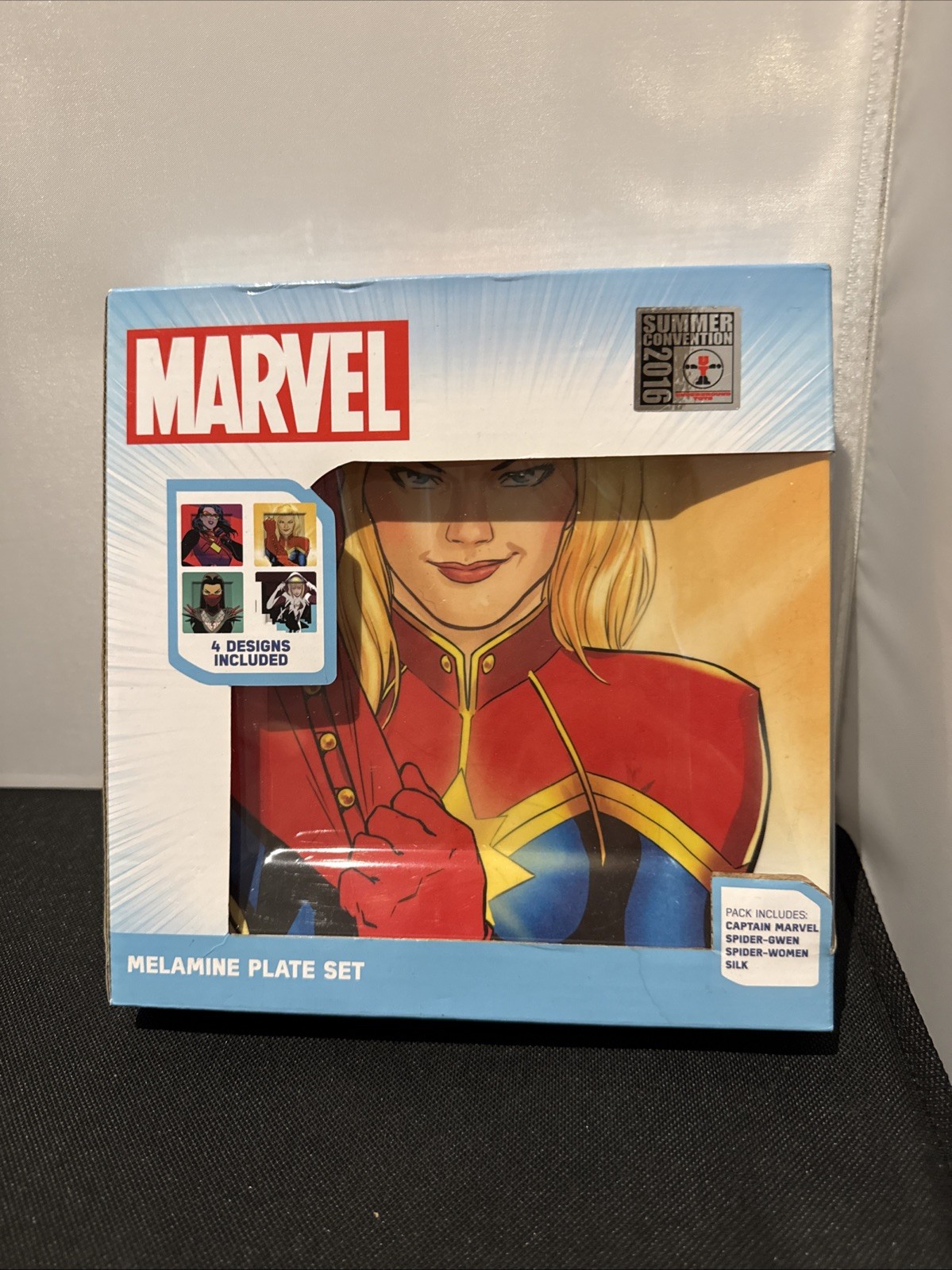 Marvel Women Melamine Plate Set of 4 Captain Marvel Spider Gwen Silk