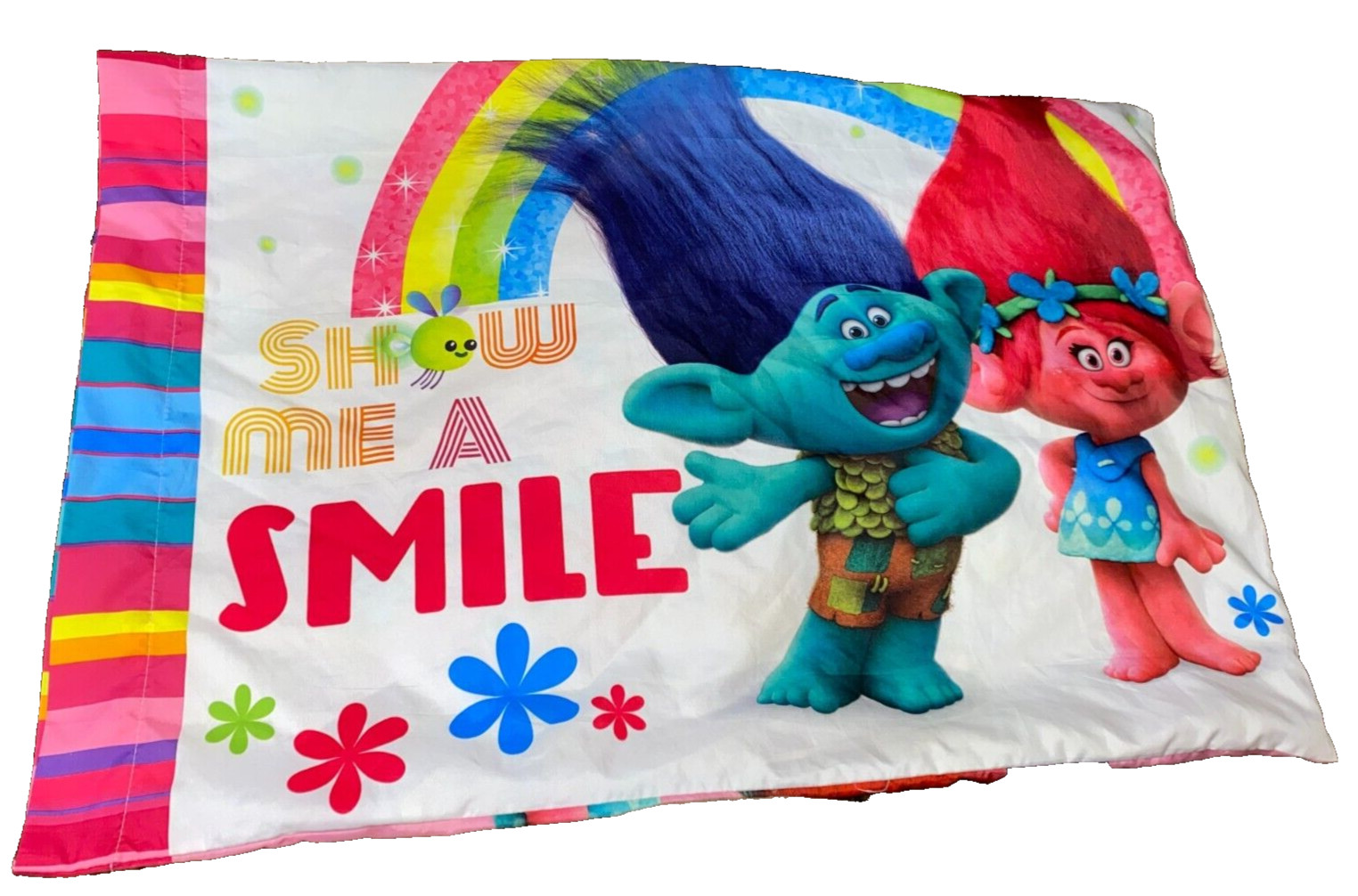 7B !WOW! DreamWorks Rainbow TROLLS Movie Reversible Microfiber Pillow Case