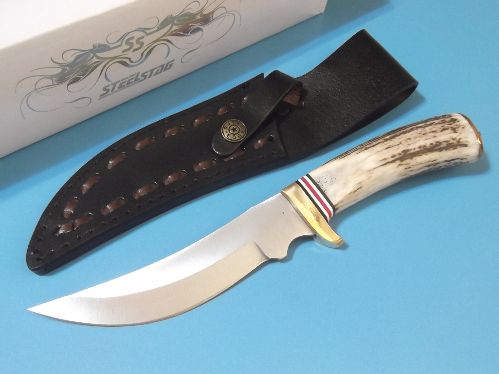 STEEL STAG SS7005 Mountain Hunter genuine stag fixed blade knife 10 1/8" overall