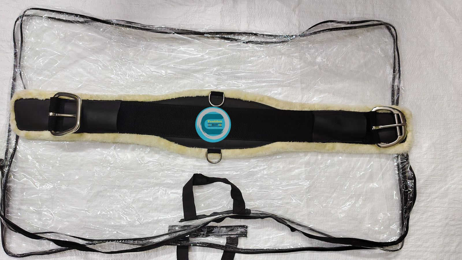 Western Horse Girth with Natural Wool/Fleece Lining | Handmade Leather Cinch
